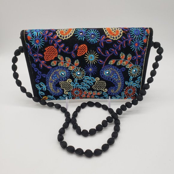 India Multicoloured Envelope Embroidered Paisley Bag - Picture 10 of 13
